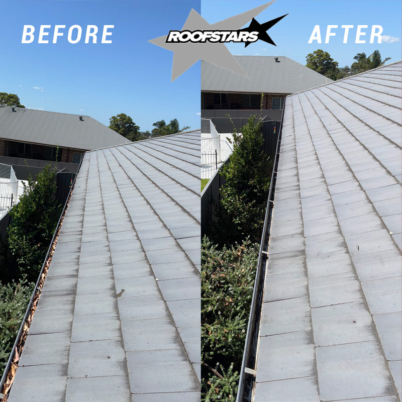 Gutter Cleaning Service Before and After